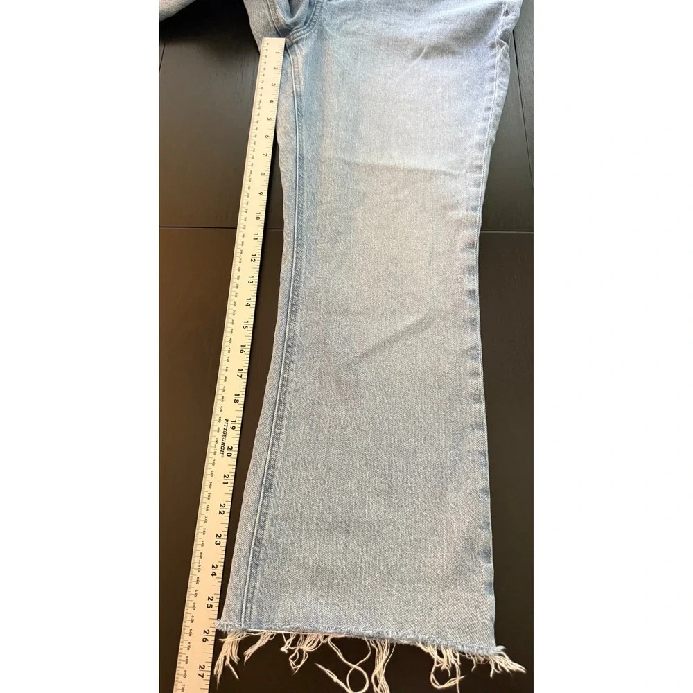 J.‎ Crew Demi-Boot Crop Jeans Womens 32 Blue Light Wash Raw Hem Stretch Denim - Picture 10 of 12